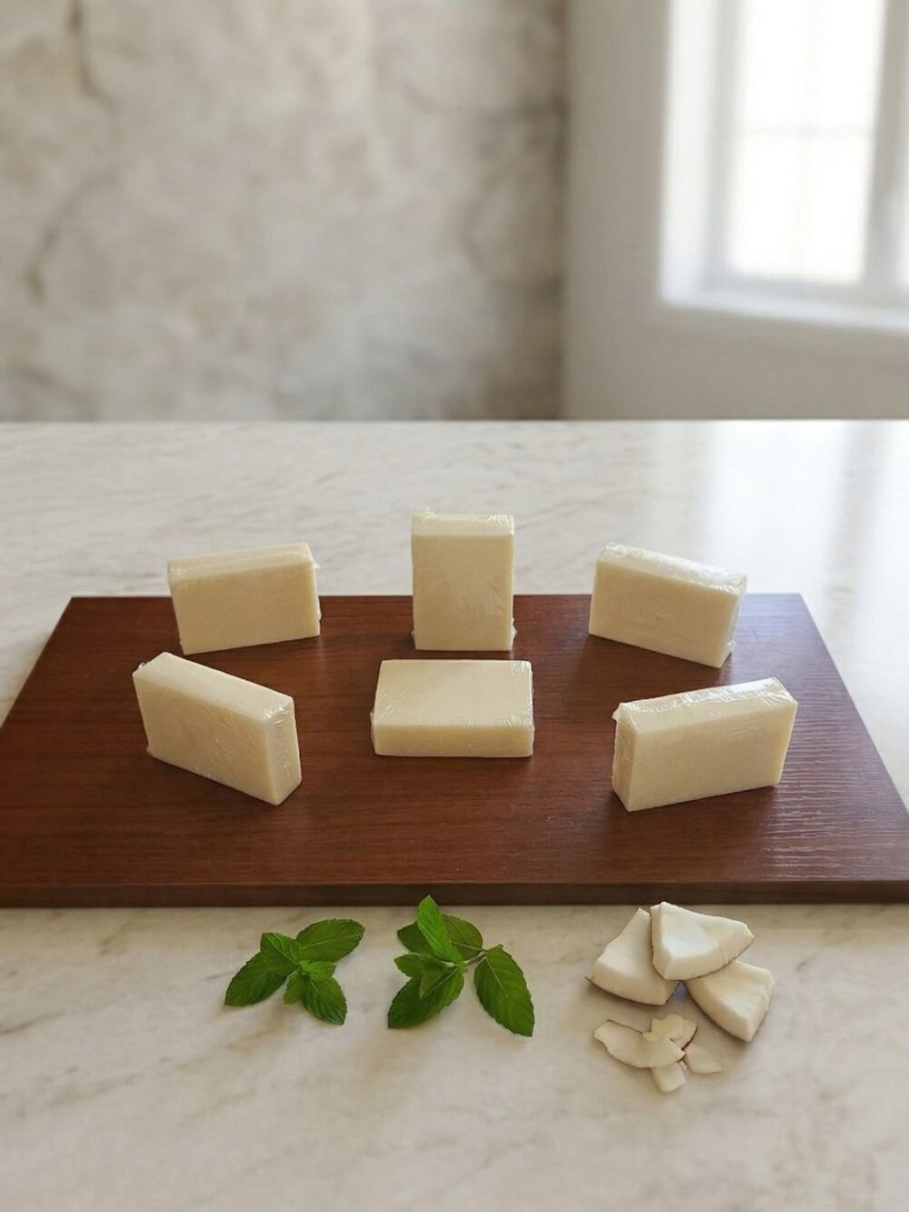 Coconut Mint Heritage Block Hand Poured Goat Milk Soap Bar